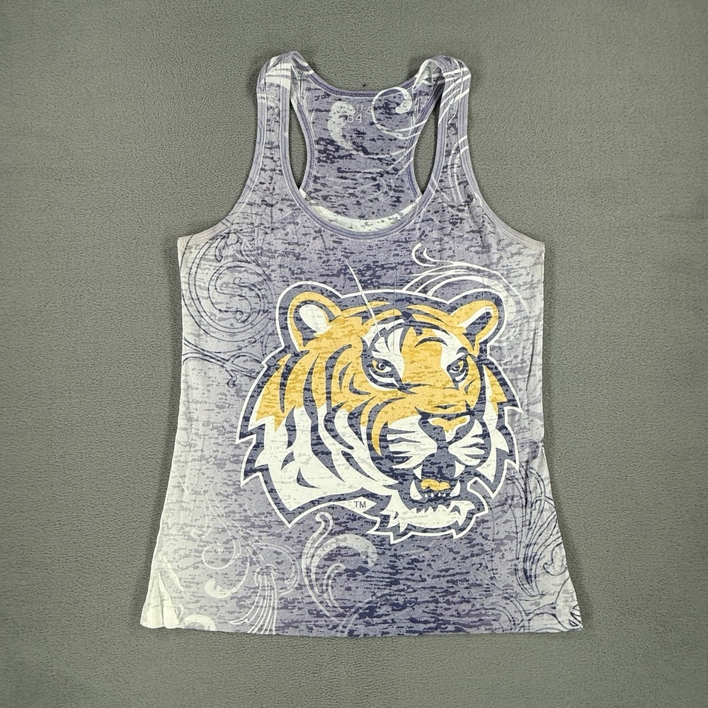 Blue 84 LSU Tigers Tank Top Womens Medium Purple Burnout Racerback NCAA LSU